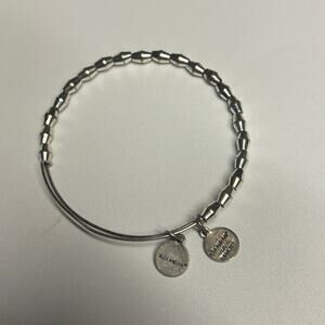 Alex and Ani Silver-Tone Bangle Bracelet Beaded Charms